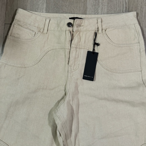 NWT Forever 21 Cream Twill High Rise Straight Leg Pants Size XL - Picture 6 of 9